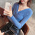 Img 1 - Slimming Long Sleeved Solid Colored V-Neck Sweater Women Pullover