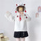 Img 8 - Japanese Mori Girls Adorable Embroidered Flower Hooded Fringe Embroidery Thick Teens Sweatshirt