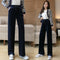 Img 3 - Wide Leg Korea Casual Women High Waist Loose Floor Length Straight Pants