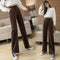 Img 4 - Wide Leg Korea Casual Women High Waist Loose Floor Length Straight Pants