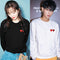 Img 3 - Japanese playTrendy Red Embroidery Round-Neck Sweatshirt Heart Shaped Loose Men Women Couple