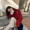 IMG 116 of Sweater Women High Collar Western Loose Lazy Knitted insTops Outerwear