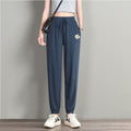 Img 4 -Sport Pants Women Daisy Ice Silk Lantern Loose Jogger Embroidered Flower Casual Drape Anti Mosquito Cool Pants