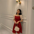 Img 5 - Dress Women Korean Gentle Elegant Slim Look A-Line Summer Fairy Chiffon Dress