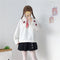 Img 9 - Japanese Mori Girls Adorable Embroidered Flower Hooded Fringe Embroidery Thick Teens Sweatshirt