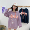 Img 1 - Hooded Japanese Street Style Hip-Hop Alphabets Printed Loose Student Young Sweatshirt Women