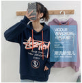 Img 6 - Hooded Japanese Street Style Hip-Hop Alphabets Printed Loose Student Young Sweatshirt Women