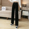 Img 7 - Wide Leg Korea Casual Women High Waist Loose Floor Length Straight Pants