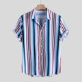 Img 3 - Summer Popular Europe Trendy Short Sleeve Lapel Shirt Striped Loose