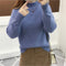 Sweater Matching Women Korean Solid Colored Half-Height Collar Long Sleeved Loose Tops Outerwear