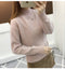IMG 125 of Sweater Undershirt Women Korean Solid Colored Half-Height Collar Long Sleeved Loose Tops Outerwear