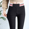 Img 2 - Three Button High Waist Outdoor Women Pants Thin Black Slim-Look Slim Fit Pencil Leggings