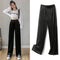 Img 3 - Wide Leg Pants Women High Waist Drape Loose Straight Slim-Look All-Matching Casual Floor Length Long Pants