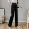 Img 1 - Wide Leg Pants Women High Waist Drape Loose Straight Slim-Look All-Matching Casual Floor Length Long Pants