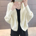 Classic Cardigan Shawl Women Bat Short Solid Colored Sweater Outerwear