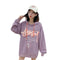 Img 5 - Hooded Japanese Street Style Hip-Hop Alphabets Printed Loose Student Young Sweatshirt Women