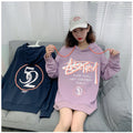 IMG 113 of Hooded Japanese Street Style Hip-Hop Alphabets Printed Loose Student Young Sweatshirt Women Outerwear