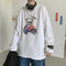 insCartoon Long Sleeved T-Shirt Loose Couple All-Matching Trendy Outdoor Sweatshirt T-Shirt