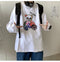 IMG 110 of insCartoon Long Sleeved T-Shirt Loose Couple All-Matching Trendy Outdoor Sweatshirt T-Shirt