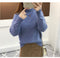 IMG 109 of Sweater Undershirt Women Korean Solid Colored Half-Height Collar Long Sleeved Loose Tops Outerwear