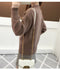 IMG 115 of Sweater Undershirt Women Korean Solid Colored Half-Height Collar Long Sleeved Loose Tops Outerwear