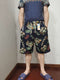 Img 31 - Men Beach Pants Mid-Length Sporty Casual Cotton Blend Printed Cultural Style Green Home Beachwear