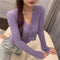 Img 4 - Thin Stretchable Silk Knitted Cardigan Women Summer Korean Short Matching Long Sleeved Tops