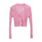 Thin Stretchable Silk Knitted Cardigan Women Summer Korean Short Matching Long Sleeved Tops Outerwear