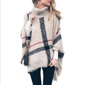 Img 5 - Sweater Women Europe Mid-Length High Collar Fringe Shawl Loose Plus Size