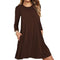 Img 5 - Long Sleeved Solid Colored Loose Pocket Dress Plus Size Women Dress