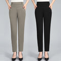 Img 6 - Women Pants Long High Waist Loose Straight Mom Elastic Plus Size Stretchable Casual Pants