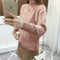 Img 3 - Sweater Undershirt Women Korean Solid Colored Half-Height Collar Long Sleeved Loose Tops