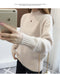 IMG 116 of Sweater Undershirt Women Korean Solid Colored Half-Height Collar Long Sleeved Loose Tops Outerwear