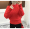 IMG 120 of Sweater Undershirt Women Korean Solid Colored Half-Height Collar Long Sleeved Loose Tops Outerwear