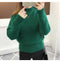 IMG 104 of Sweater Undershirt Women Korean Solid Colored Half-Height Collar Long Sleeved Loose Tops Outerwear