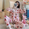 Chequered Pajamas Women Long Sleeved Lace Korean Casual Sets Sweet Look INS Princess Loungewear Sleepwear