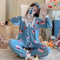 Chequered Pajamas Women Long Sleeved Lace Korean Casual Sets Sweet Look INS Princess Loungewear Sleepwear