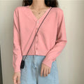 IMG 104 of Trendy Elegant V-Neck Tops Undershirt Sweater Women Loose Casual Long Sleeved Lazy Outerwear