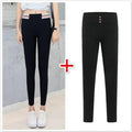 Img 4 - Three Button High Waist Outdoor Women Pants Thin Black Slim-Look Slim Fit Pencil Leggings