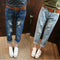 Img 1 - Korean BFLoose Trendy Ripped Denim Pants Women Ankle-Length Pants Harem