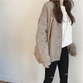 Img 4 - Korean Solid Colored Sweater Cardigan Women Trendy Slim Look All-Matching V-Neck Button