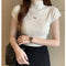 Img 11 - Half-Height Collar Women Short Sleeve Fitted Slimming Tops Sweater