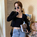 Sets Women Summer Petite Western Matching Strap Knitted Cardigan Two-Piece Outerwear
