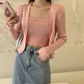 IMG 128 of Sets Women Summer Petite Western Under Strap Knitted Cardigan Two-Piece Outerwear