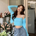 IMG 109 of Sets Women Summer Petite Western Under Strap Knitted Cardigan Two-Piece Outerwear