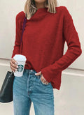 Img 8 - Popular Europe Casual High Collar Solid Colored Long Sleeved Women Pullover