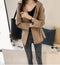 IMG 110 of Women Korean Loose bfHooded Windbreaker Mid-Length Casual Long Sleeved Cardigan Outerwear