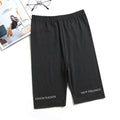 Img 5 - Black Pants Women Slim-Look Quick Dry Europe Mid-Length Breathable Yoga Fitness Printed Riding Shorts