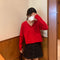 Img 4 - Korean Women Loose Lazy Long Sleeved Short V-Neck Knitted Sweater Cardigan