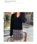 IMG 133 of Korean Women Loose Lazy Long Sleeved Short V-Neck Knitted Sweater Cardigan Outerwear